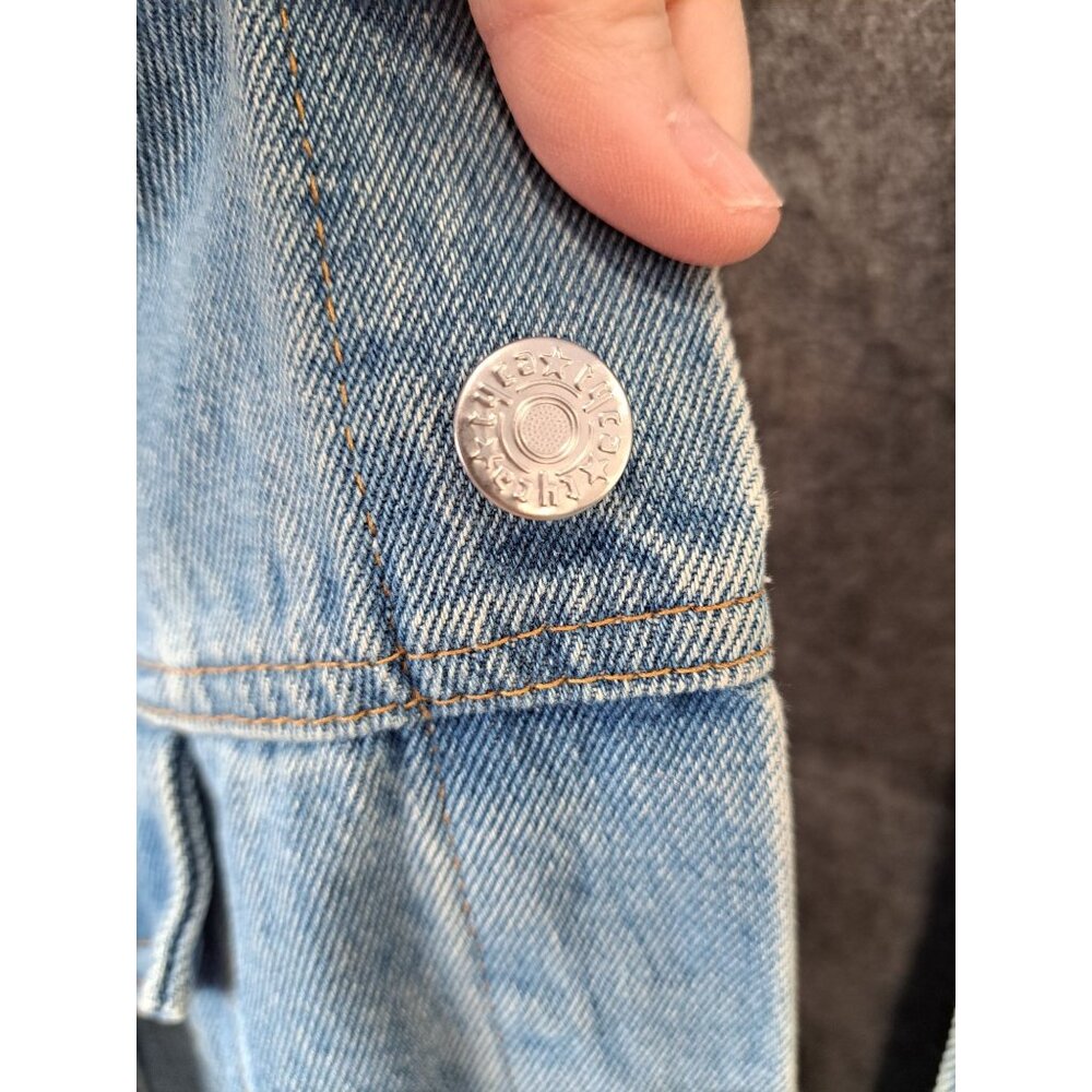 Vintage International Denim Jacket X-Large USA Cotton Embroidered Semi Trucker - Picture 5 of 13